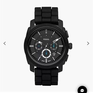 Fossil Machine Chronograph Black Silicone Watch